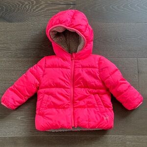 Gap Bright Pink Hooded Puffer Jacket